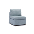 2 Seats Modern Fabric Linen Middle Module For Modular Sofa Sectional Sofa Couch Accent Armless Chair, Cushion Covers Removable And Washable,Light Blue Light Blue Wood Medium Soft Cushion Back Modern Rubberwood Armless Foam Linen 2 Seat