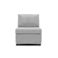 Modern Fabric Linen Middle Module For Modular Sofa Sectional Sofa Couch Accent Armless Chair, Cushion Covers Removable And Washable,Light Grey Light Grey Wood Primary Living Space Soft Cushion Back Modern Rubberwood Armless Foam Linen 1 Seat