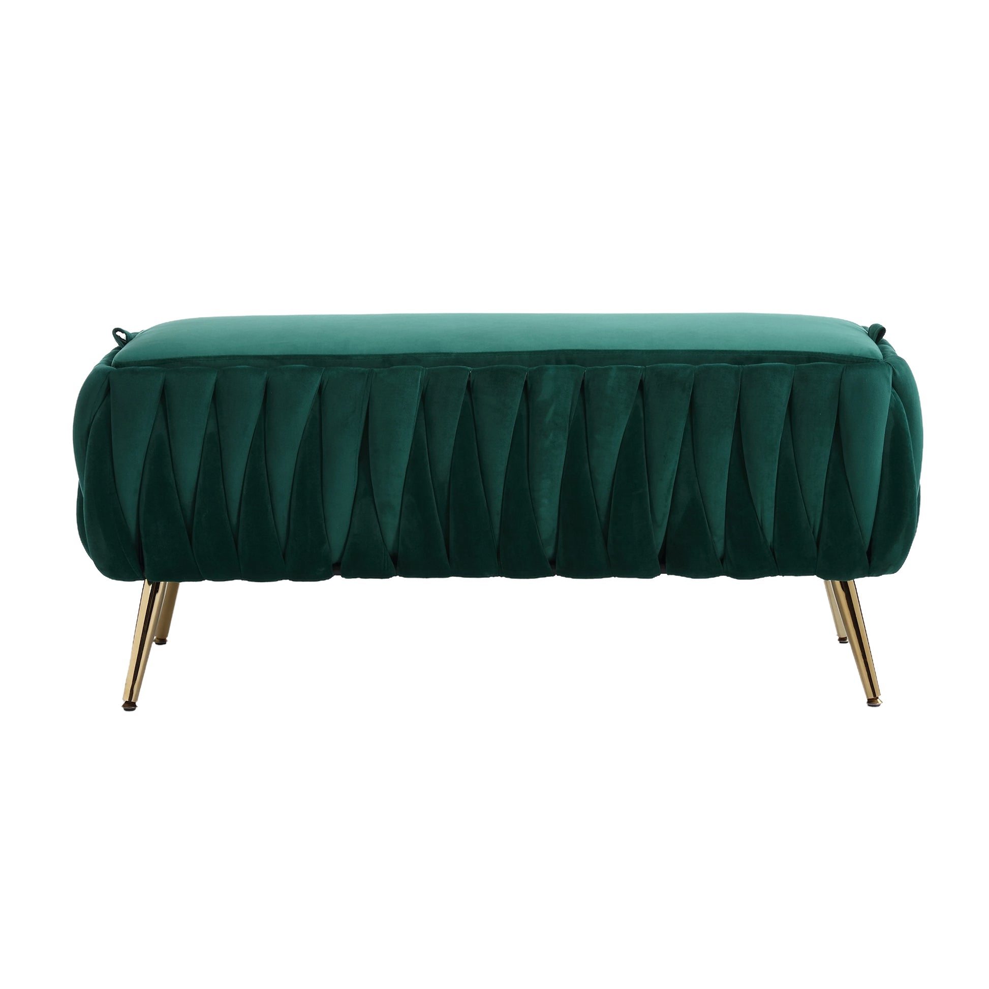 Coolmore Storage Ottoman,Bedroom End Bench,Upholstered Fabric Storage Ottoman With Safety Hinge, Entryway Padded Footstool, Ottoman Bench For Living Room & Bedroom Emerald Velvet