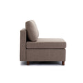 4 Seat Module Sectional Sofa Couch With 1 Ottoman For Living Room,Seat Cushion And Back Cushion Non Removable And Non Washable,Brown Brown Wood Primary Living Space Soft Modern Rubberwood Foam Linen 4 Seat