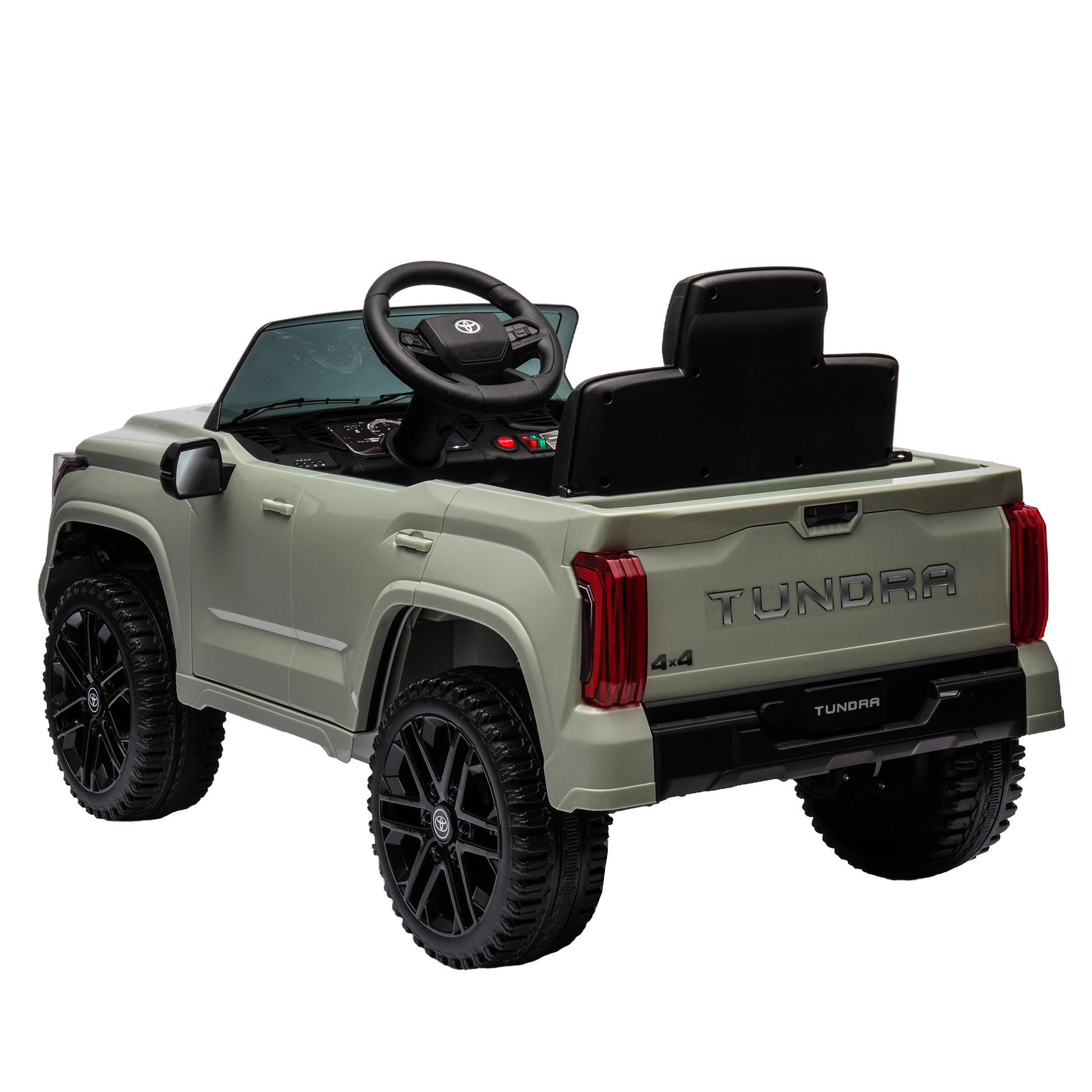 Officially Licensed Toyota Tundra Pickup,Electric Pickup Car Ride On For Kid, 12V Electric Ride On Toy,2.4G W Parents Remote Control,Electric Car For Kids,Three Speed Adjustable,Power Display Olive Plastic