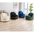 360 Degree Swivel Accent Chair Velvet Modern Upholstered Barrel Chair Over Sized Soft Chair With Seat Cushion For Living Room, Bedroom, Office, Apartment, Green Green Foam Velvet
