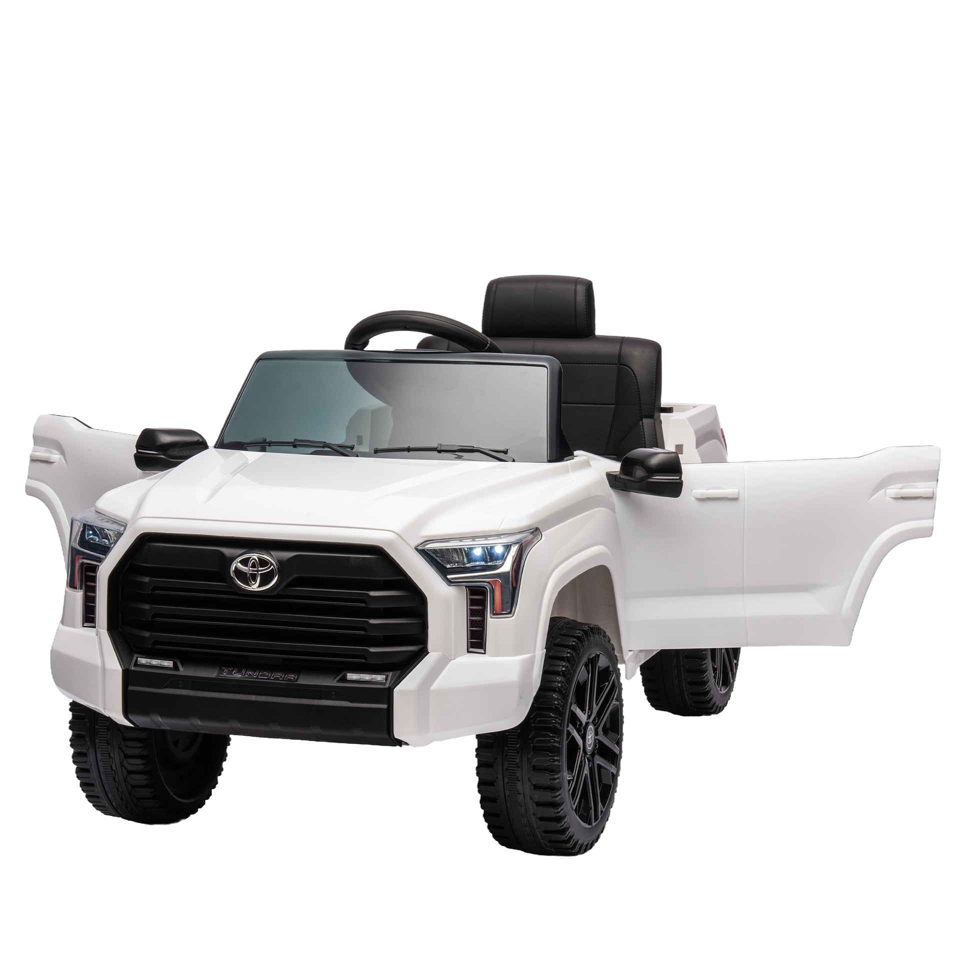 Officially Licensed Toyota Tundra Pickup,Electric Pickup Car Ride On For Kid, 12V Electric Ride On Toy,2.4G W Parents Remote Control,Electric Car For Kids,Three Speed Adjustable,Power Display White Plastic