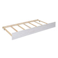 Wood Canopy Bed With Trundle Bed And Two Drawers ,Full Size Canopy Platform Bed With Support Slats .No Box Spring Needed, Brushed White White Solid Wood Mdf