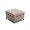 Single Movable Ottoman For Modular Sectional Sofa Couch Without Storage Function, Ottoman Cushion Covers Non Removable And Non Washable,Grey Grey Wood Primary Living Space Soft Modern Rubberwood Wood Square Armless Foam Linen