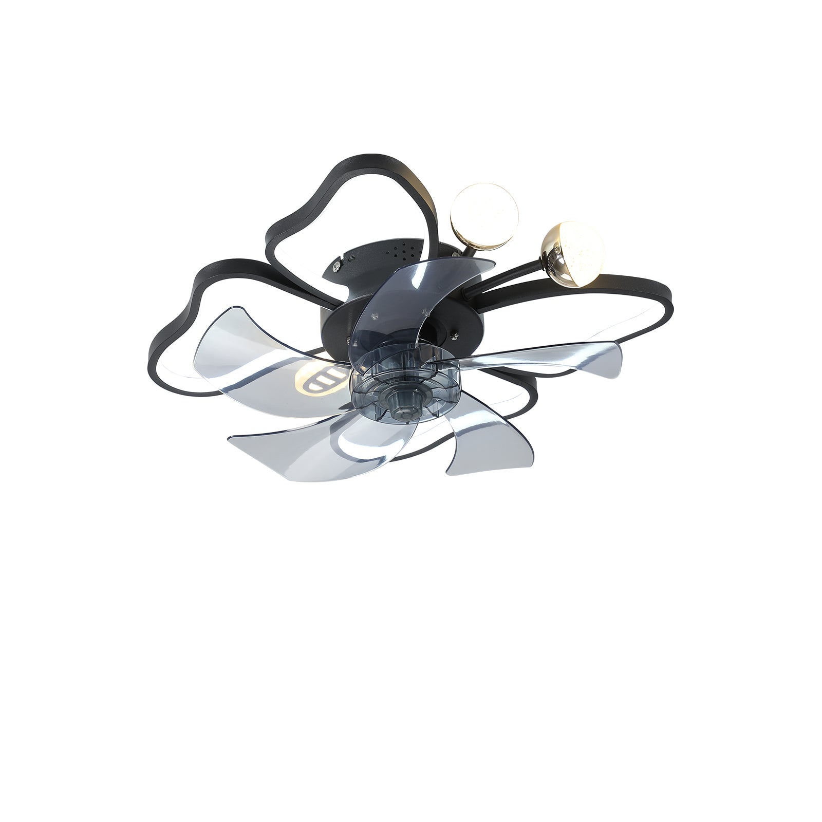 19.7 Inch Light Ceiling Fan With Lights Remote Control With Modern Butterfly Design Styling, Black, Fan For Bedroom, Living Room, Timing Function, Noiseless, Children'S Favorite Black Aluminium Iron