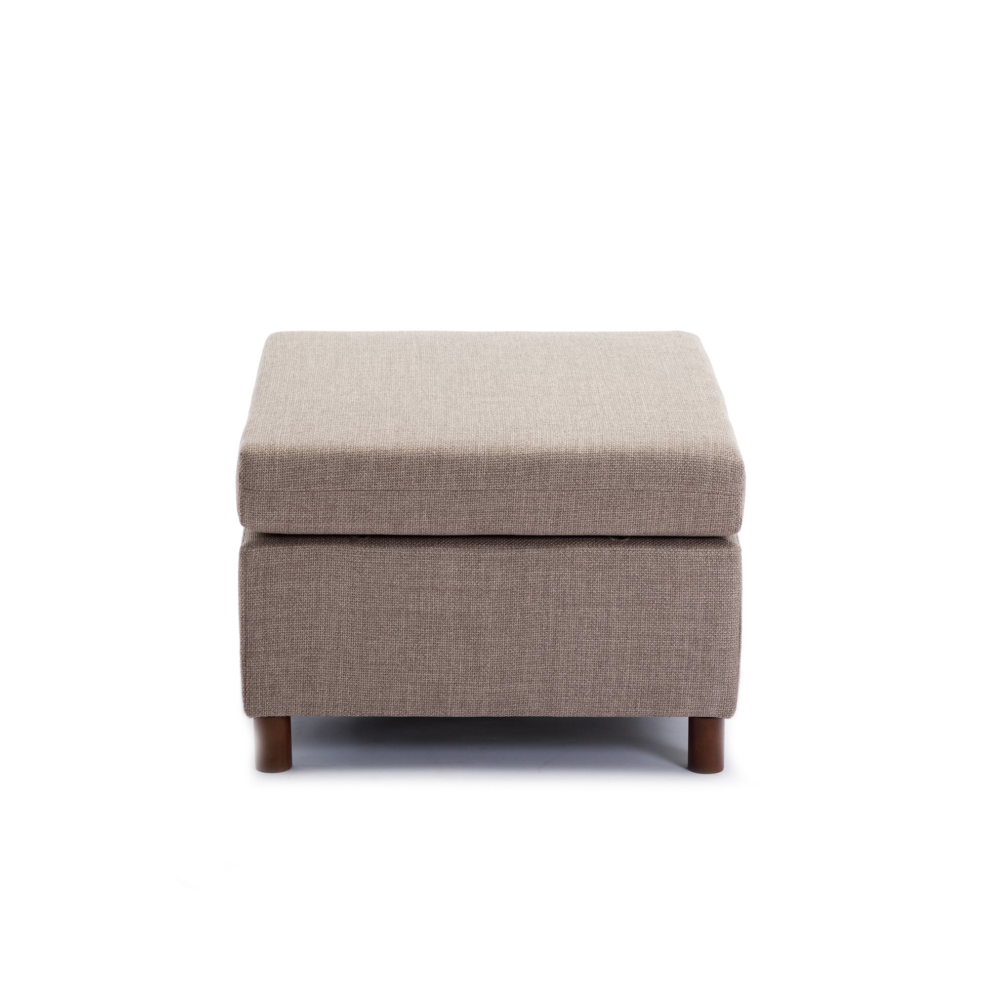 2 Seat Module Sectional Sofa Couch With 1 Ottoman For Living Room,Seat Cushion And Back Cushion Non Removable And Non Washable,Brown Brown Wood Primary Living Space Soft Modern Rubberwood Foam Linen 2 Seat