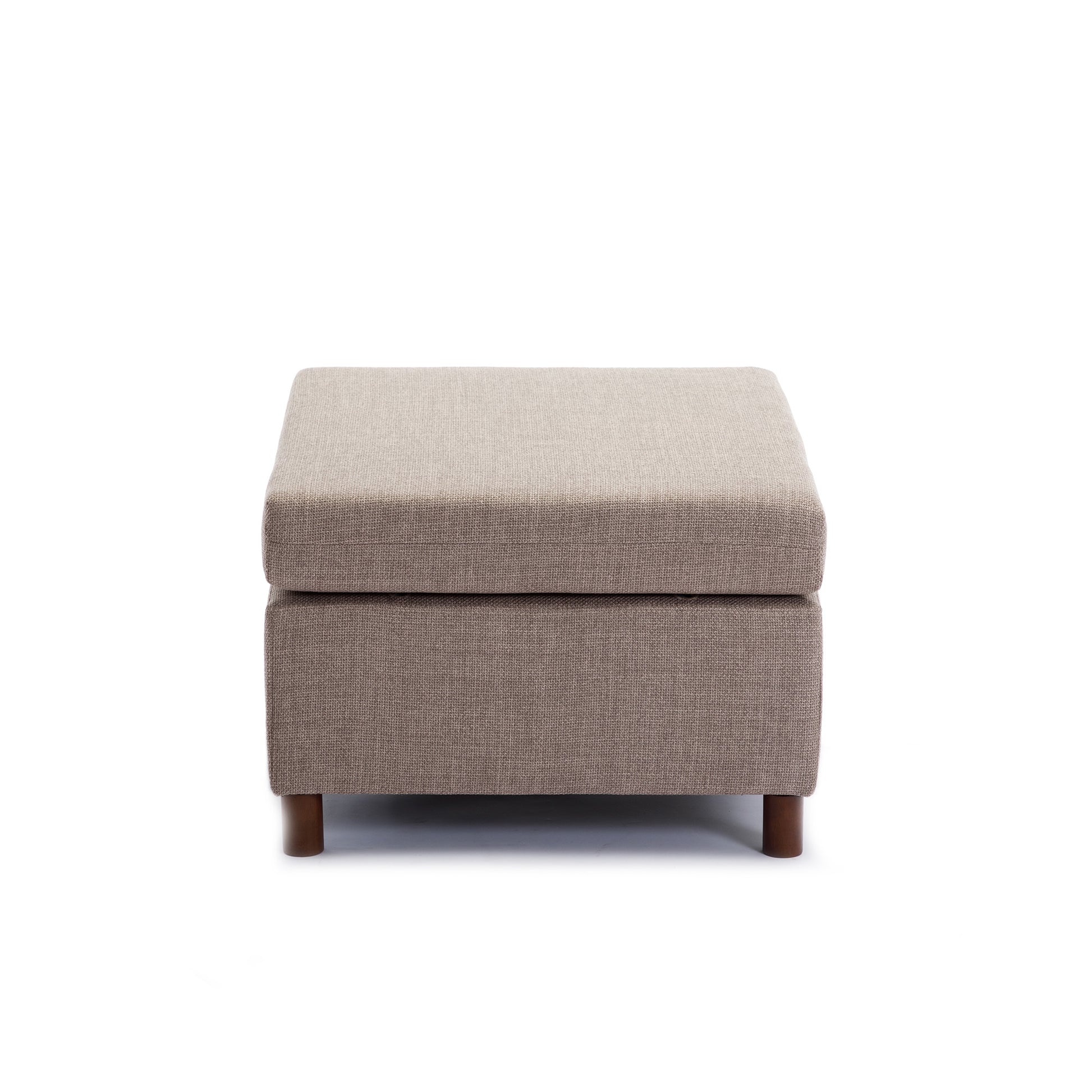 Single Movable Ottoman For Modular Sectional Sofa Couch Without Storage Function, Ottoman Cushion Covers Non Removable And Non Washable,Grey Grey Wood Primary Living Space Soft Modern Rubberwood Wood Square Armless Foam Linen