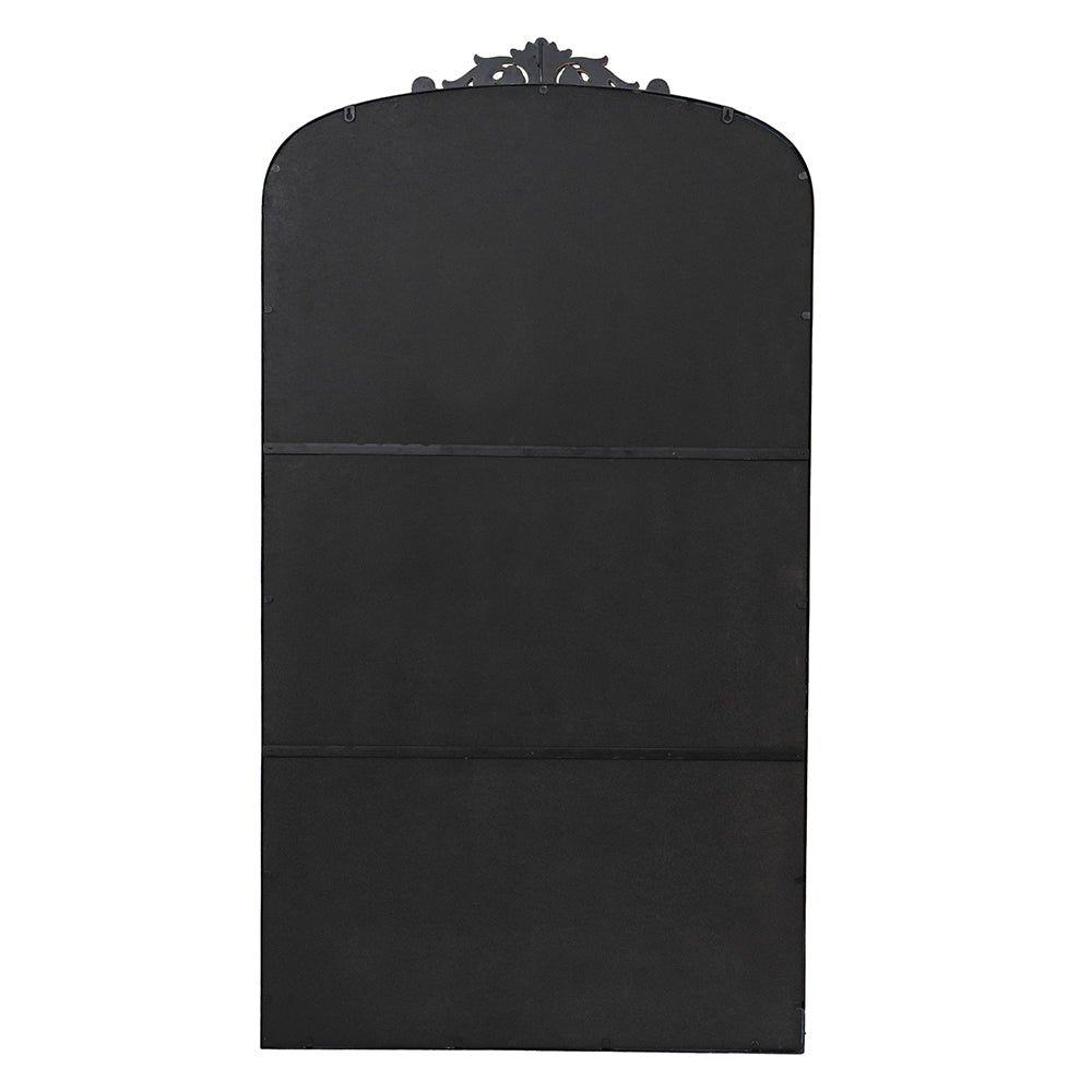 66" X 36" Full Length Mirror, Arched Mirror Hanging Or Leaning Against Wall, Large Black Mirror For Living Room Black Mdf Glass