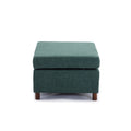 Single Movable Ottoman For Modular Sectional Sofa Couch Without Storage Function, Ottoman Cushion Covers Non Removable And Non Washable,Green Green Wood Primary Living Space Soft Modern Rubberwood Wood Square Armless Foam Linen