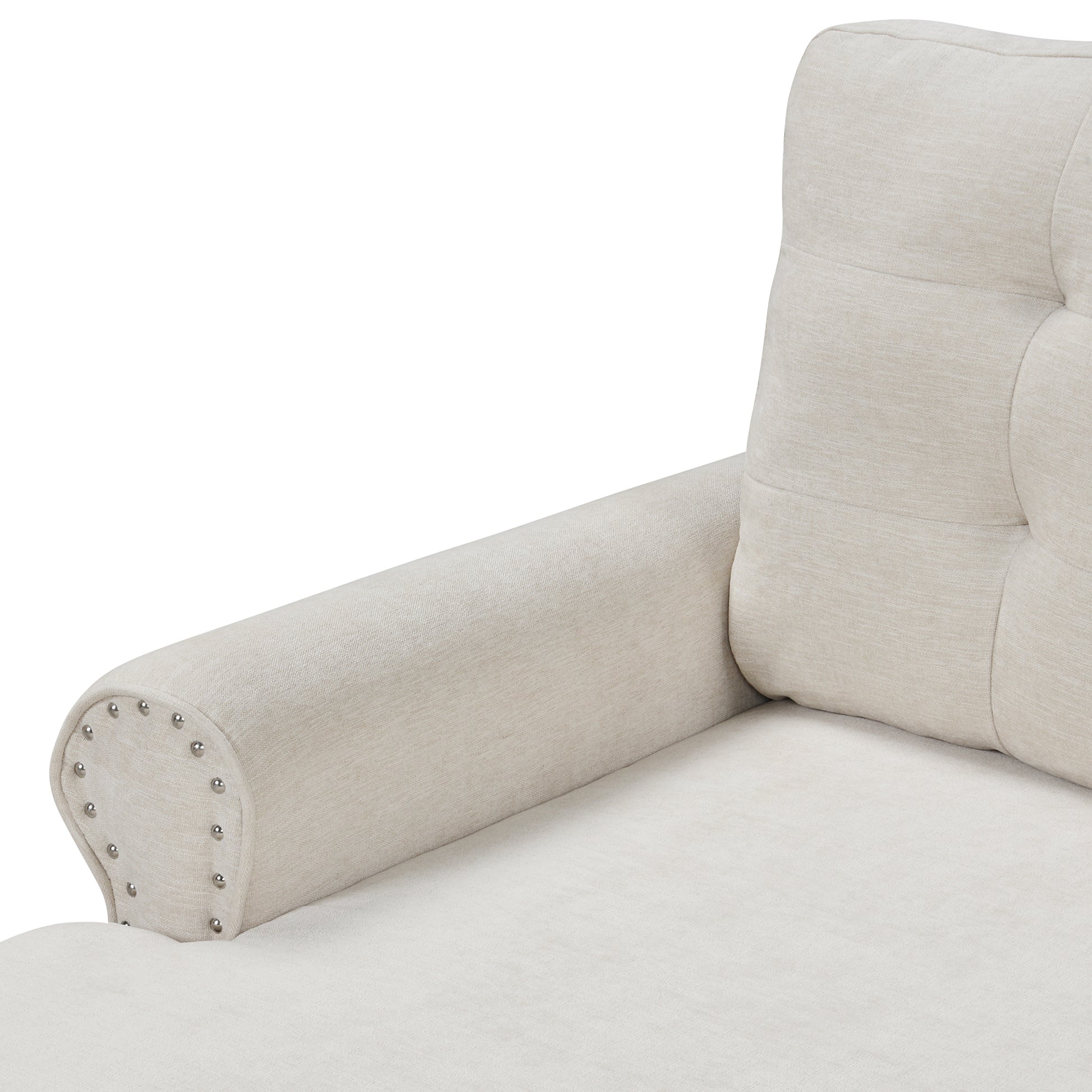 120" Modern U Shaped Corner Sectional Sofa Upholstered Linen Fabric Sofa Couch For Living Room, Bedroom, Beige Beige Foam Linen