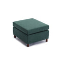 4 Seat Module Sectional Sofa Couch With 2 Ottoman For Living Room,Seat Cushion And Back Cushion Non Removable And Non Washable,Green Green Wood Primary Living Space Soft Modern Rubberwood Foam Linen 4 Seat