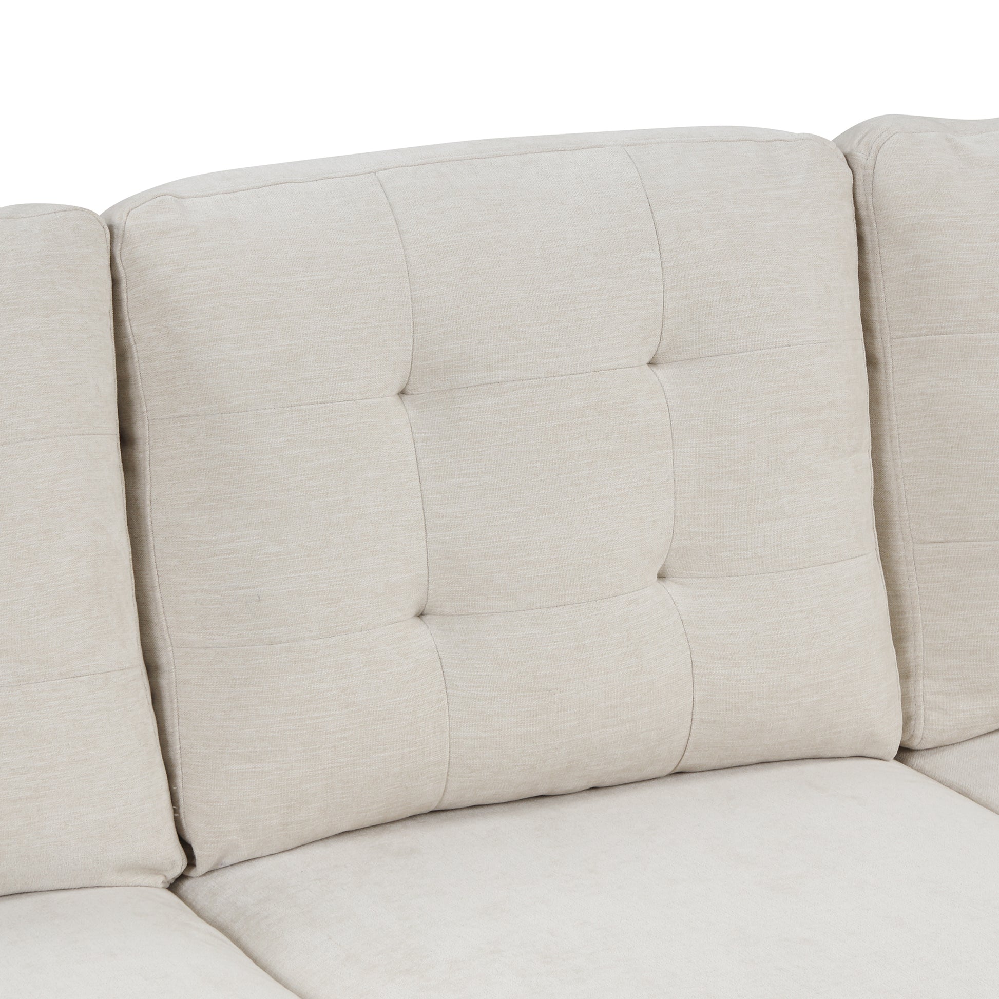 120" Modern U Shaped Corner Sectional Sofa Upholstered Linen Fabric Sofa Couch For Living Room, Bedroom, Beige Beige Foam Linen