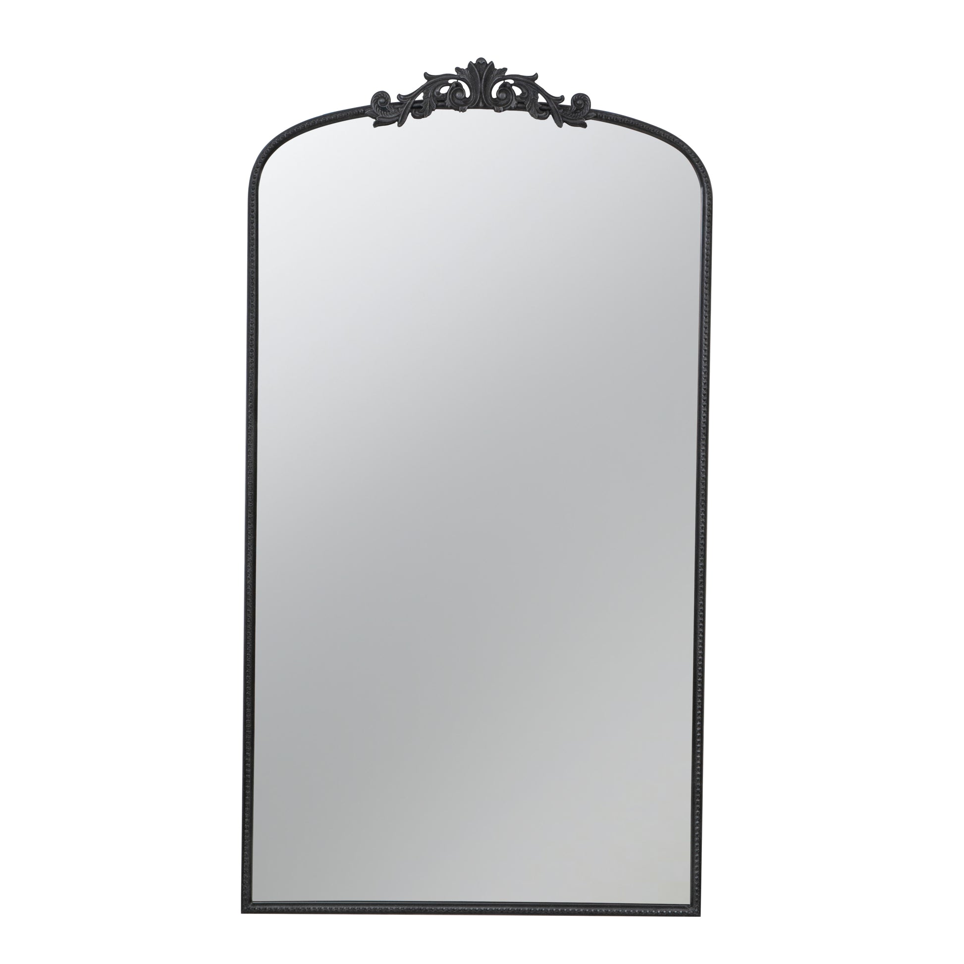 66" X 36" Full Length Mirror, Arched Mirror Hanging Or Leaning Against Wall, Large Black Mirror For Living Room Black Mdf Glass