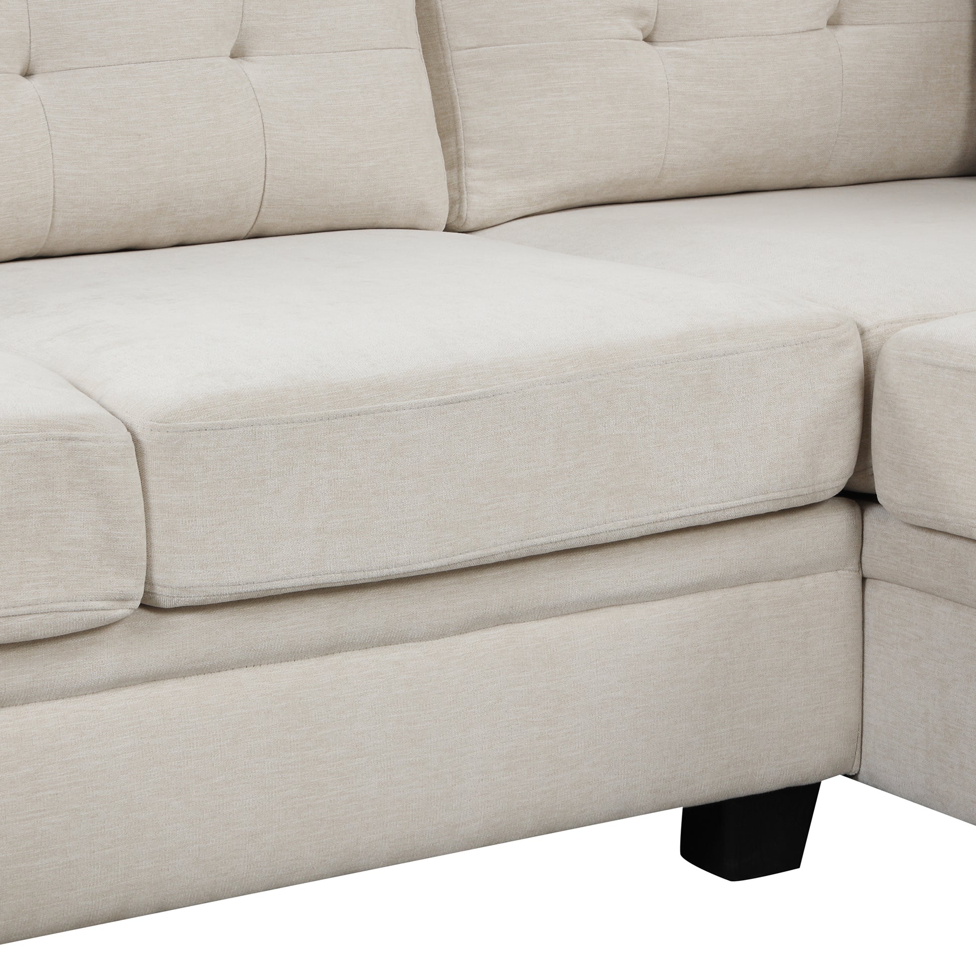 120" Modern U Shaped Corner Sectional Sofa Upholstered Linen Fabric Sofa Couch For Living Room, Bedroom, Beige Beige Foam Linen