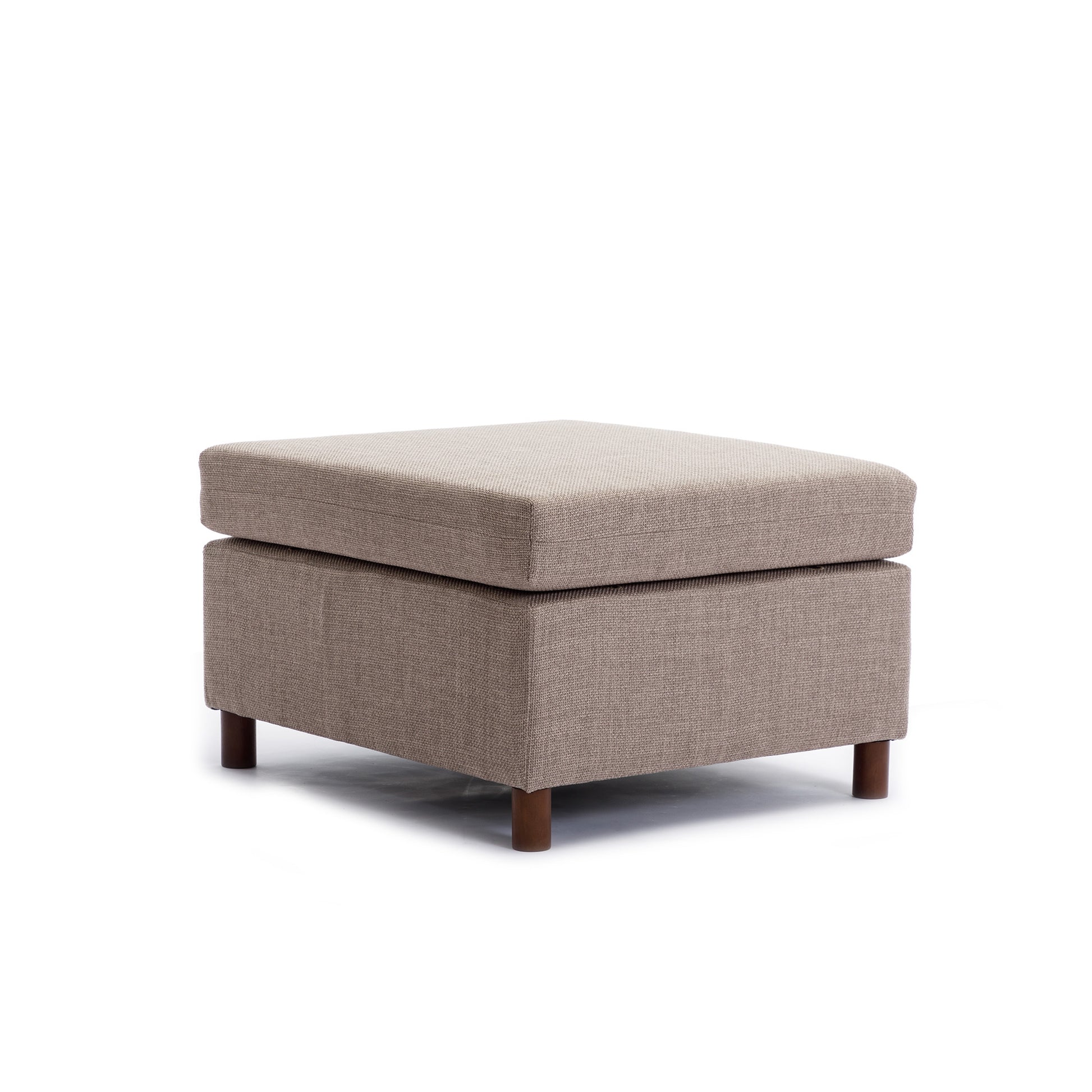 Single Movable Ottoman For Modular Sectional Sofa Couch Without Storage Function, Ottoman Cushion Covers Non Removable And Non Washable,Grey Grey Wood Primary Living Space Soft Modern Rubberwood Wood Square Armless Foam Linen