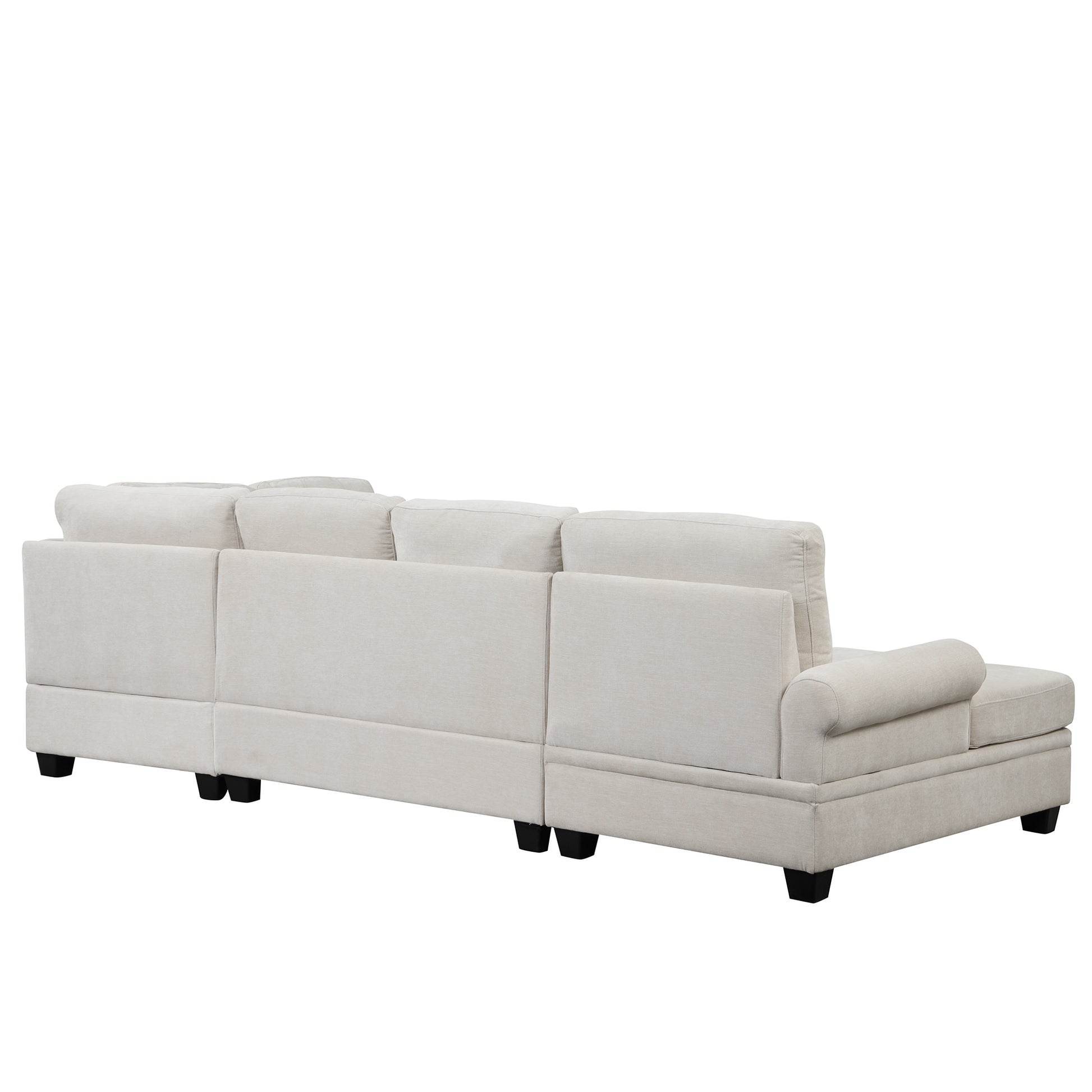 120" Modern U Shaped Corner Sectional Sofa Upholstered Linen Fabric Sofa Couch For Living Room, Bedroom, Beige Beige Foam Linen