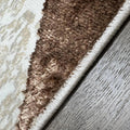 Shifra Luxury Area Rug In Beige And Gray With Bronze Abstract Design Multicolor Polyester