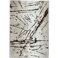 Shifra Luxury Area Rug In Beige And Gray With Bronze Abstract Design Multicolor Polyester