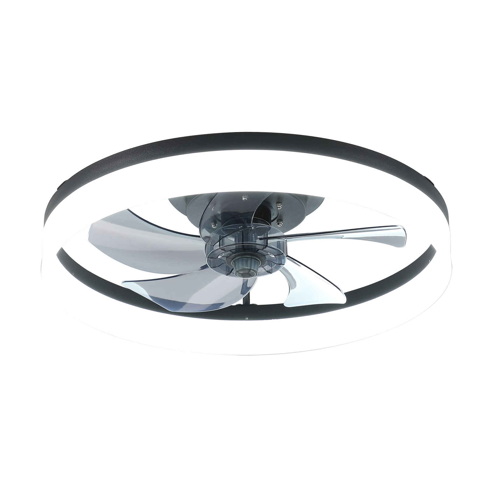 Ceiling Fan With Lights Dimmable Led Black White Aluminium Iron