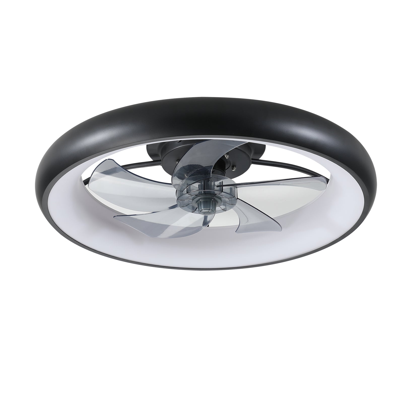 Ceiling Fan With Lights Dimmable Led Black White Aluminium Iron