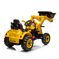 Ride On Excavator, 12V Battery Powered Construction Vehicles For Kids, Front Loader With Horn, 2 Speeds, Forward Backward, Safety Belt,Treaded Wheels, Digger, Yellow Ride On Car Yellow Plastic