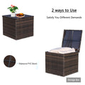Wicker Patio Furniture Storage Box Brown Brown Steel