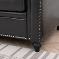 3 Seater Sofa. Black Pu Foam Fabric