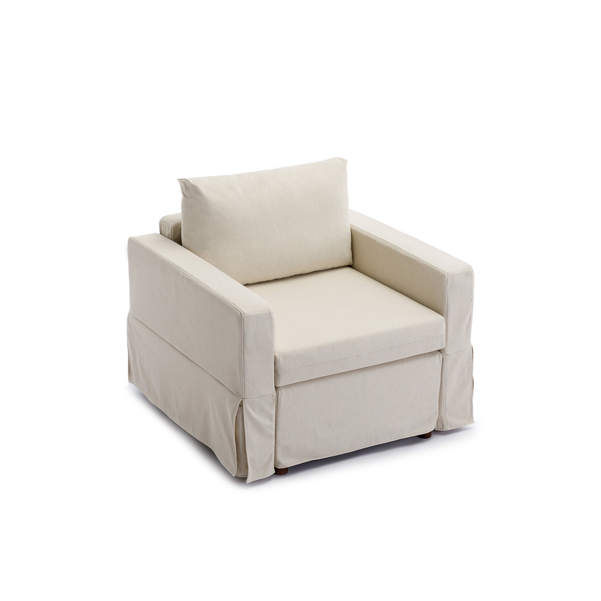 Single Seat Module Sofa Sectional Couch Seat Cushion And Back Cushion Removable And Washable,Cream Cream Wood Primary Living Space Soft Cushion Back Modern Rubberwood Square Arms Foam Linen 1 Seat