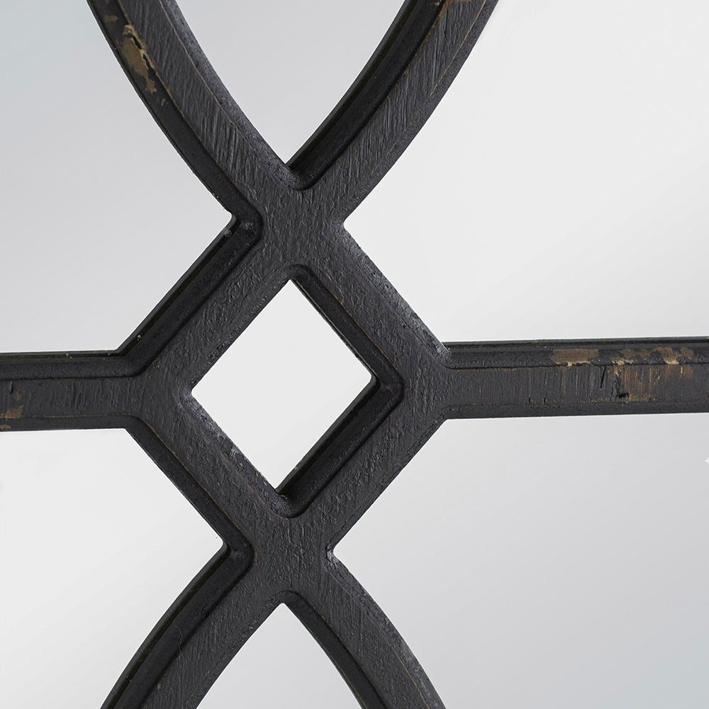 16" X 23" Rectangular Wooden Wall Mirror With Antique Black Frame, Vertical Or Horizontal Home Decor For Living Room, Set Of 2 Black Wood Glass