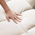 Modern Velvet Loveseat Futon Sofa Couch W Pullout Bed,Small Beautiful Seat Lounge Sofa W Reclining Backrest,Toss Pillows, Pockets,Furniture For Living Room,3 In 1 Convertible Sleeper Sofa Bed, Creamy White Creamy White Light Brown Velvet Wood Primary