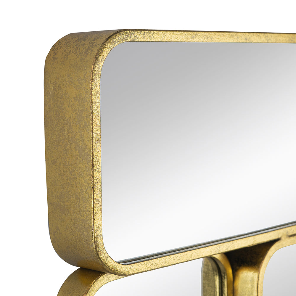 32" In Mirror With Golden Metal Framed Decorative Rectangle Mirror For Bedroom, Dressing Room, Hallway Or Living Space Gold Iron