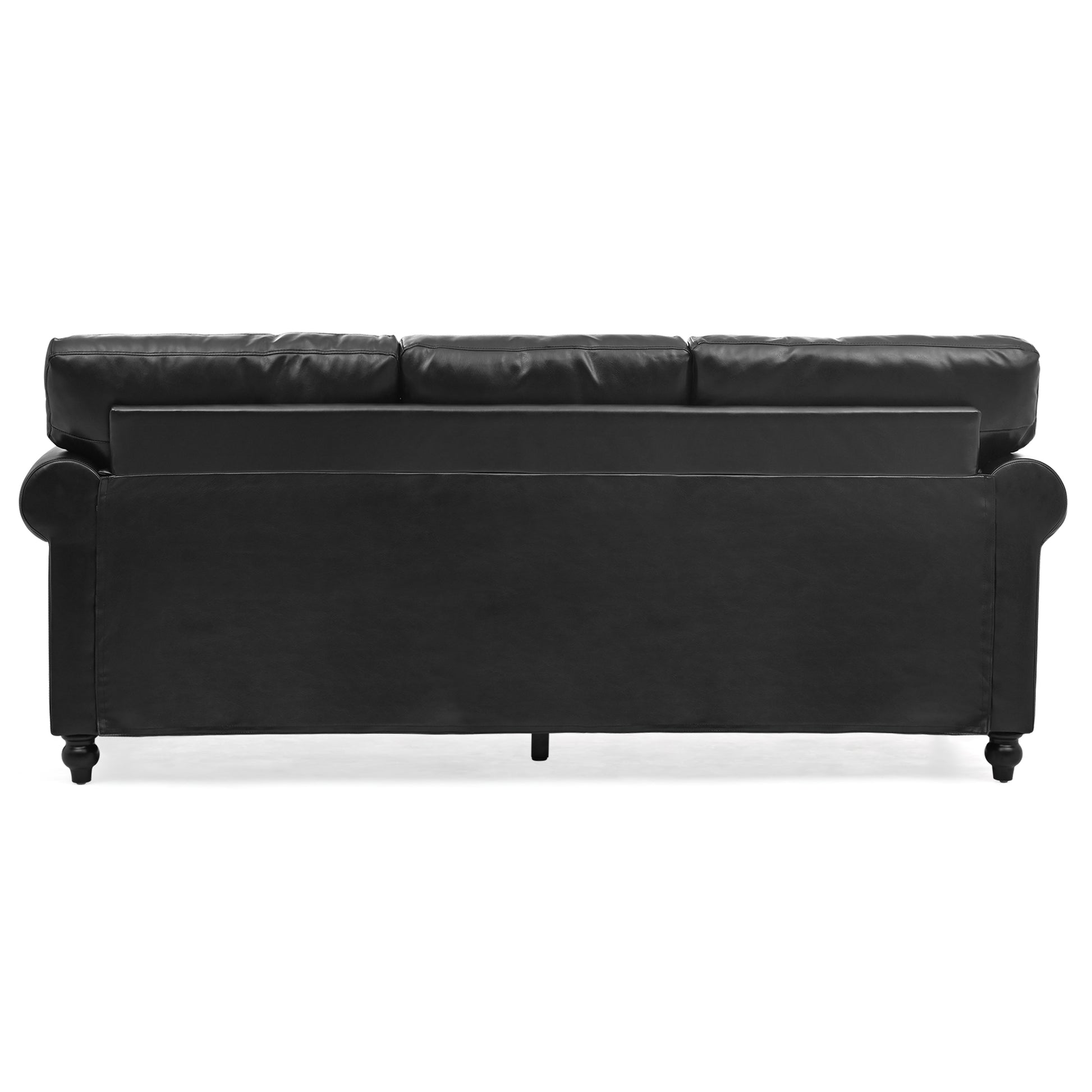 3 Seater Sofa. Black Pu Foam Fabric