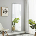 The 4Th Generation Gray Solid Wood Frame Full Body Mirror, Dressing Mirror, Bedroom Porch, Decorative Mirror, Clothing Mirror, Floor Mirror, Wall Mirror. Gray Glass