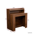 Modern Extendable Dining Table With Storage Walnut Mdf