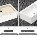 18X10 Inch White Ceramic Rectangle Wall Mount Bathroom Sink With Single Faucet Hole White Ceramic