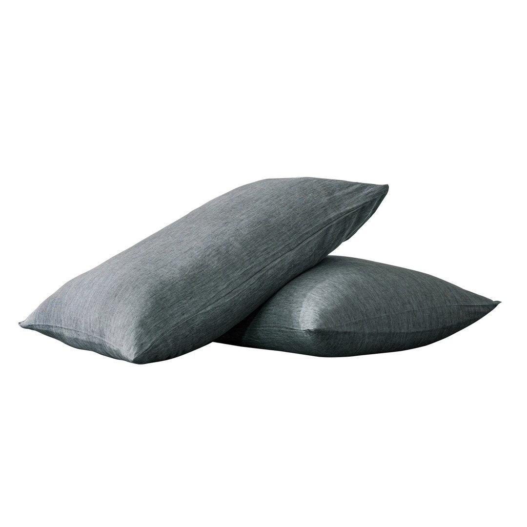 King Size Pillow Cases Set Of 2, King Pillow Cases Set Of 2, Pillow Cases King, Premium Soft Linen Pillow Case With Envelope Enclosure 20"X36", Iron Grey Linen Linen