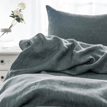 Pillow Cases Standard Size, Standard Pillow Cases Set Of 2, Pillowcases Standard, Premium Soft Linen Pillow Case With Envelope Enclosure 20"X27", Iron Silver Linen Linen