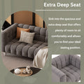 Modern 3 Piece Sofa Set With Solid Wood Legs, Buttoned Tufted Backrest, Dutch Fleece Upholstered Sofa Set Including Three Seater Sofa, Double Seat And Living Room Furniture Set Single Chair, Gray Gray Foam Polyester