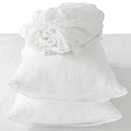 4 Pcs Bedding Sets Queen, Premium Linen Bedding Sheets & Pillowcases, Queen Bedding Sets, Soft White Bedding Sheet & Pillowcase Sets White Linen Linen