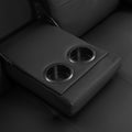 Sofa Bed With Armrest Two Holders Wood Frame, Stainless Leg, Futon Black Pvc Black Wood