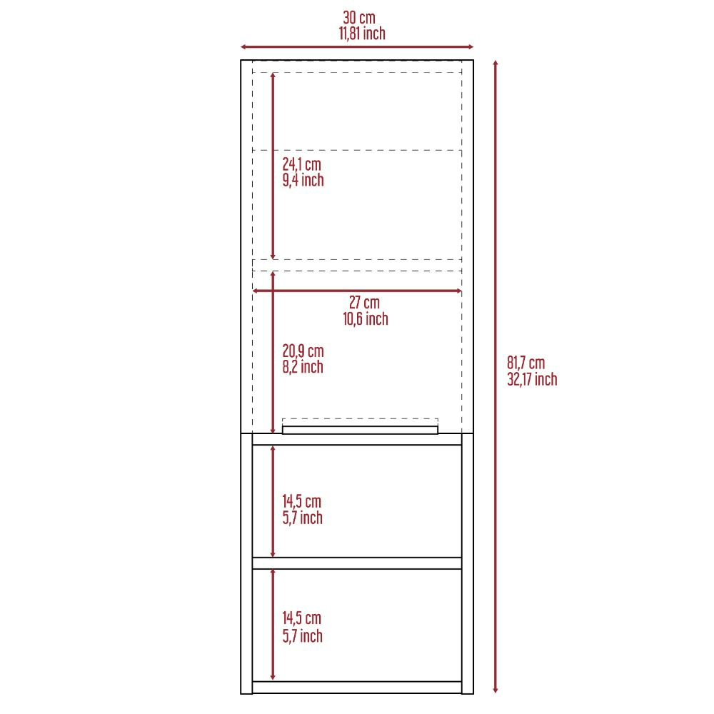 Medicine Cabinet Hazelton, Open And Interior Shelves, Light Gray Finish Light Gray Particle Board