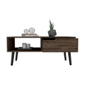 Coffee Table Bull, One Drawer, One Open Shelf, Four Legs, Dark Walnut Finish Walnut Particle Board