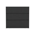 Dresser Maldus, Three Drawers, Black Wengue Finish Black Particle Board