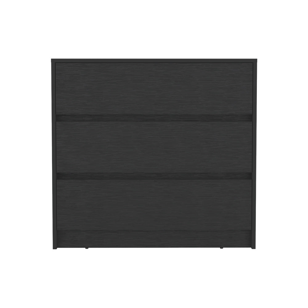 Dresser Maldus, Three Drawers, Black Wengue Finish Black Particle Board