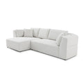 L Shape Sectional Sofa, Beige Left Facing Chaise Beige Fabric