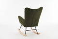 Rocking Chair Nursery, Solid Wood Legs Reading Chair With Teddy Fabric Upholsterednap Armchair For Living Rooms, Bedrooms, Offices, Best Gift,Green Teddy Fabric Green Primary Living Space Modern Rocking Chairs Polyester