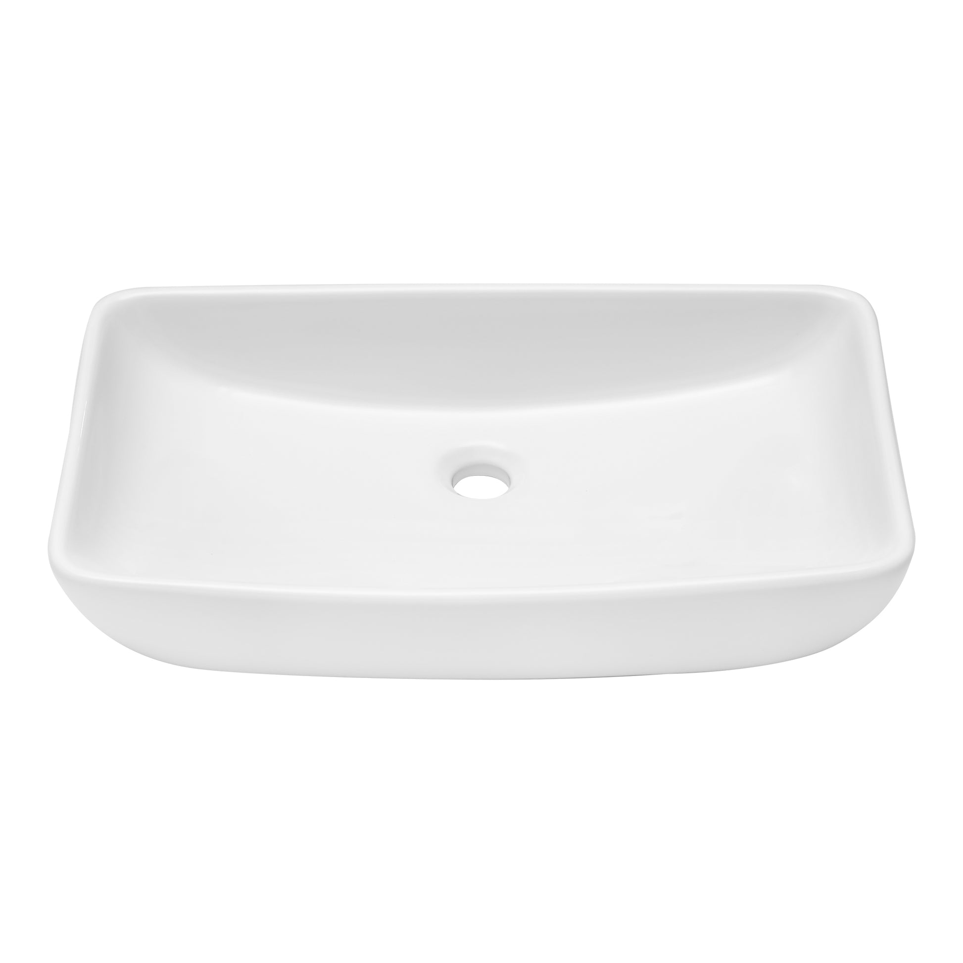 24"X15" White Ceramic Rectangular Vessel Bathroom Sink White Ceramic