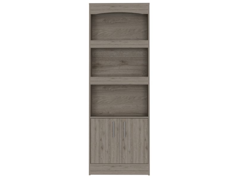 Bookcase Denver,Metal Hardware, Light Gray Finish Light Gray Particle Board