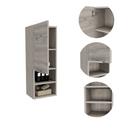 Medicine Cabinet Hazelton, Open And Interior Shelves, Light Gray Finish Light Gray Particle Board